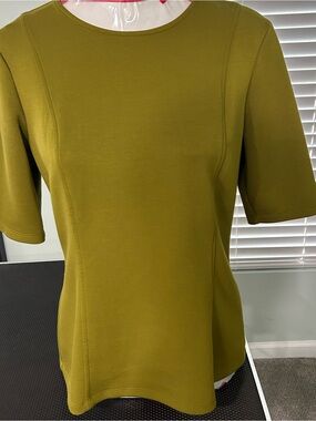 Banana Republic Olive Green Short Sleeve Ponte Top